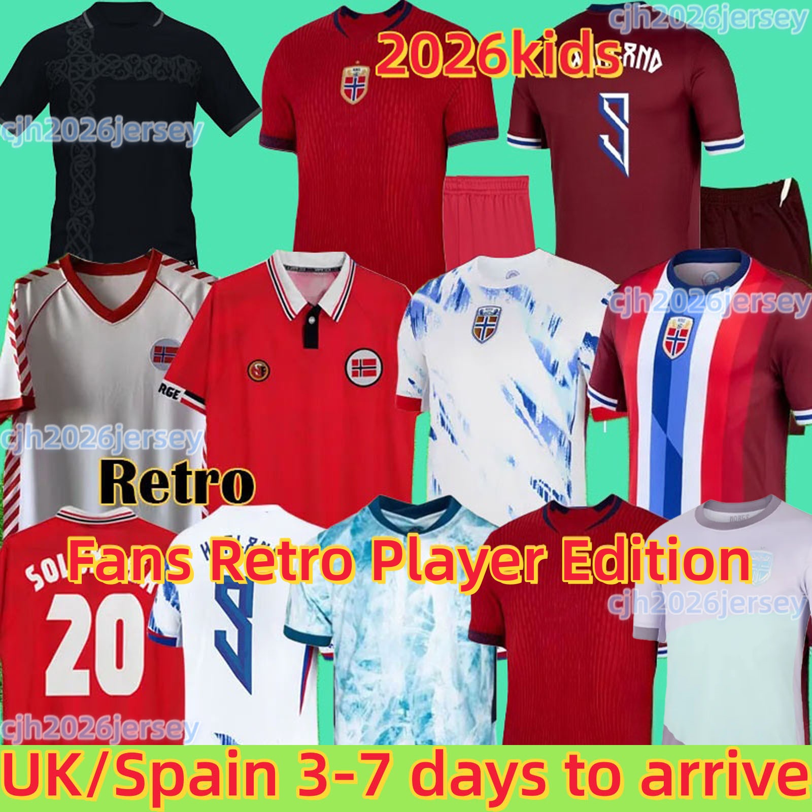 Norway 2025 2026 Soccer Jersey Haaland Odegaard STRAND LARSEN sorloth BERG AJER NUSA 25 26 national SOLSKJAER 1998 2000 Vintage Norway Retro Football shirt 1984 kits