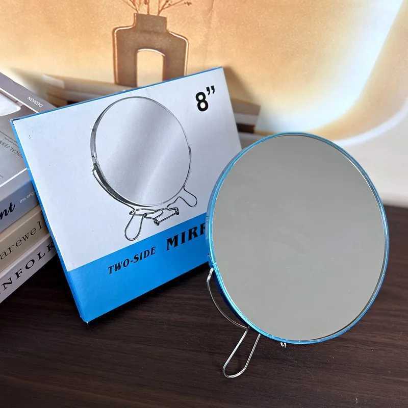 Metal Framed Mirror 6/8 Inch Desktop Double-sided Makeup Mirror Large Size Flip-floping Desktop Vertical Dressing MirrorT251213