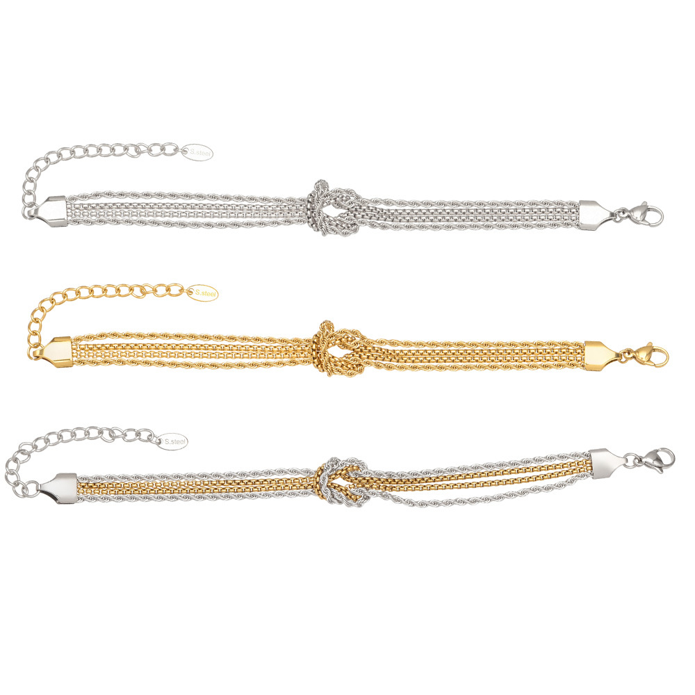 TaiYang Luxury Brand Designer Jewelry New Knotted Bracelet Designer for Women Fashion 18K Gold/Silver Plated Eco Stainless Steel Heavy Duty Unisex Cha