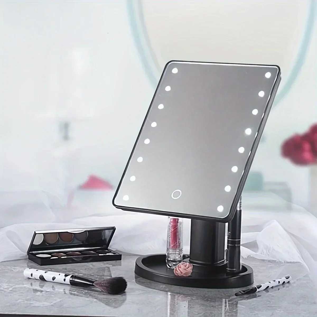 1PC Adjustable LED lighting cosmetic mirror with touch control desktop installation and battery power supplyT251213