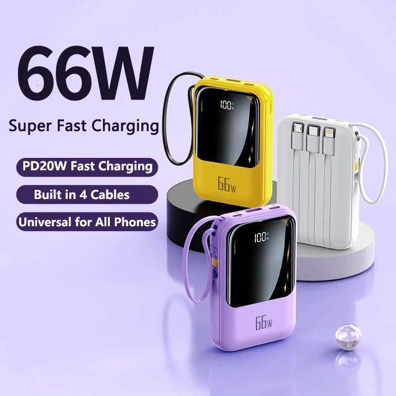 JayoWade Newest 66W Fast Charging Mini Power Bank 20000mAh Cable for iPhone Portable Battery Charger Powerbank H251213