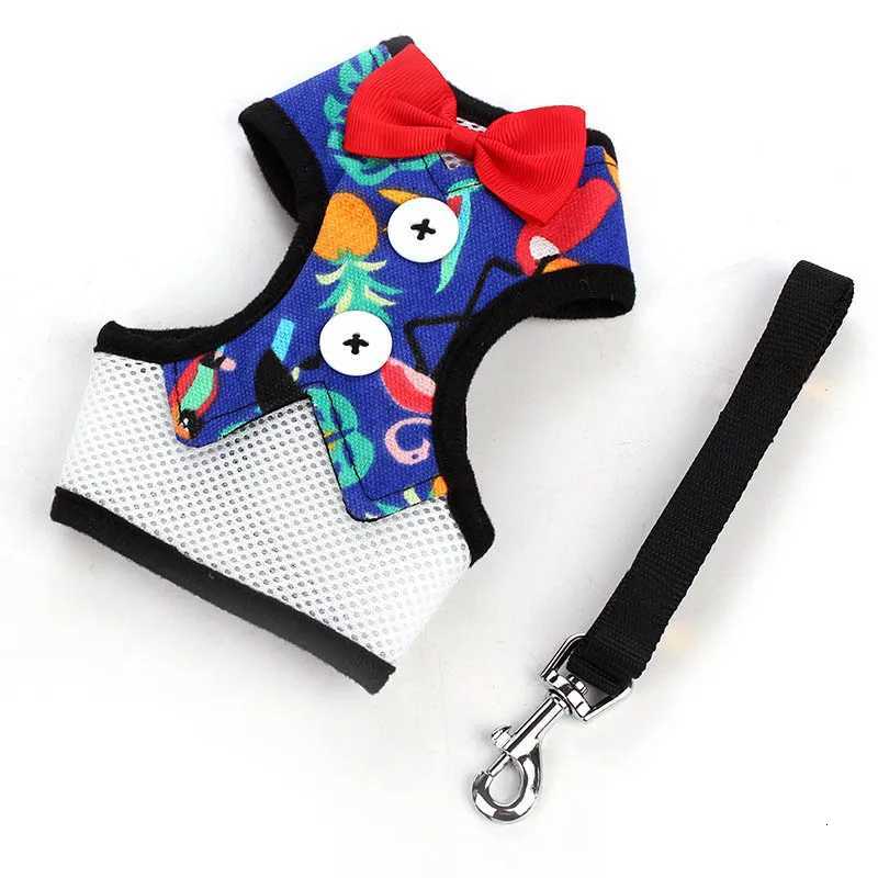 Cute Bowknot Cat Dog Harness Nylon Vest with Leash Bowtie Adjustable Suit Tuxedo Cat Harness Leash Set For Cats Puppy M251213