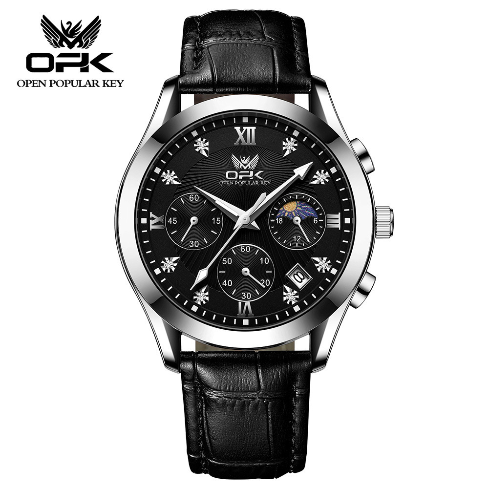 OPK Designs A Fashionable And Luxurious Outdoor Sports Watch, A Multi-functional Three-eye Six-hand Chronograph, Waterproof And Luminous Men's Wr