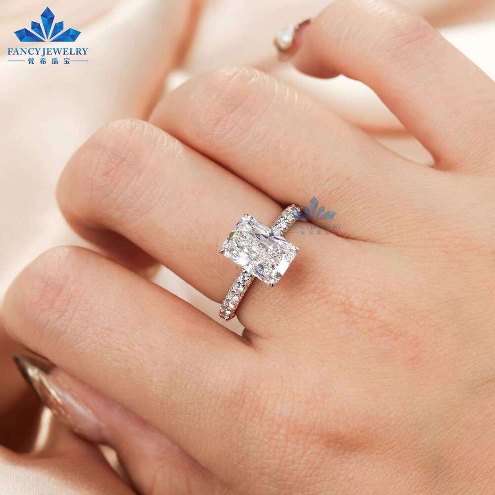 Custom 14K 18K Gold 2CT 3CT 5CT Radiant Cut D VS1 VVS1 IGI Certified Lab Grown Diamond Engagement Wedding Ring for Women
