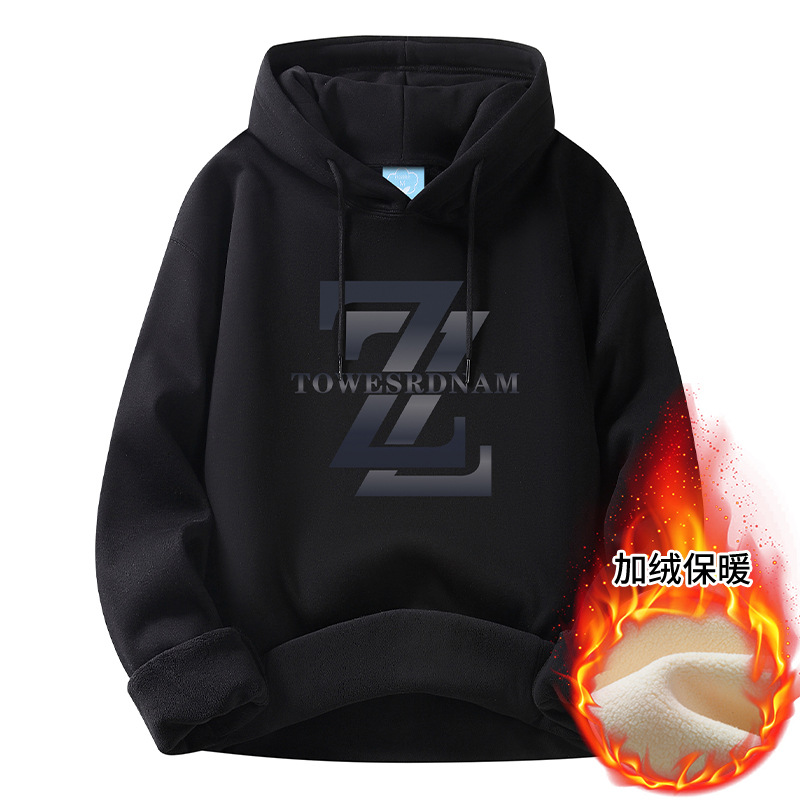 Men's Hoodies 2025 New Arrival: Trendy Hooded Style, Spring & Autumn, Fashion Brand, Loose Fit, Fleece-Lined & Thickened, Stylish Outerwear Tops