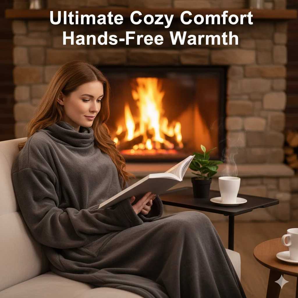 Wearable Flannel Blanket With Sleeves Large Pocket Soft Anti Static Lazy Blanket Home Reading TV Office Winter Warm Cover Y251212