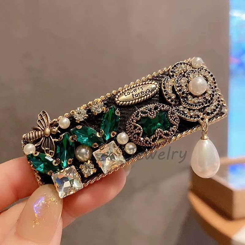 Vintage Hair Clip Green Fashion flower Clip Hair Jewelry Korean Hairpins Hair accessory Y251213