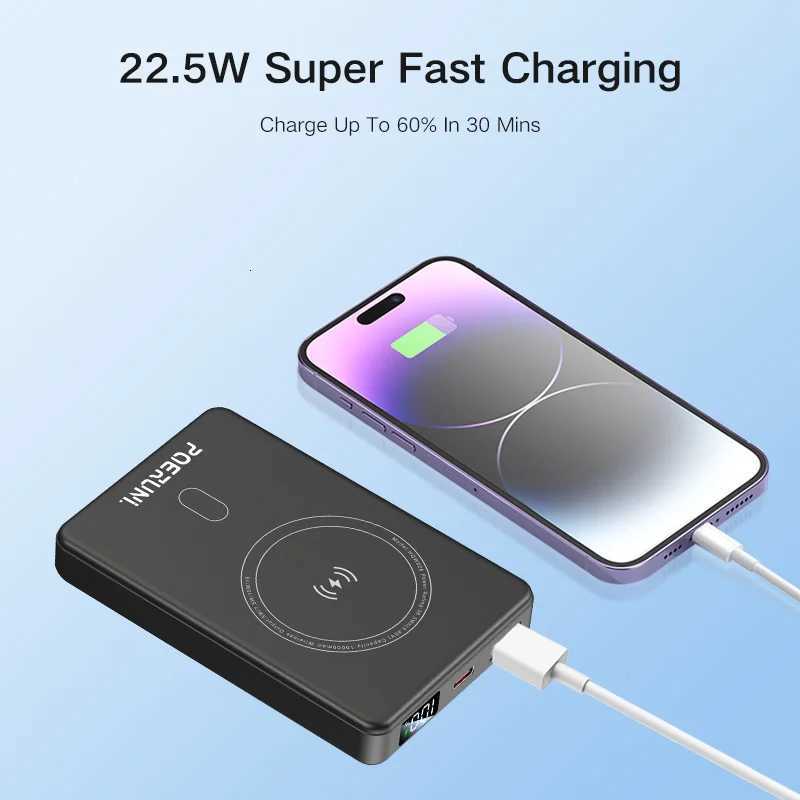 CHICNOD New 10000mAh Powerbank Large Capacity Magnetic Power Bank Wireless Fast Charger for iPhone Backup Battery H251213