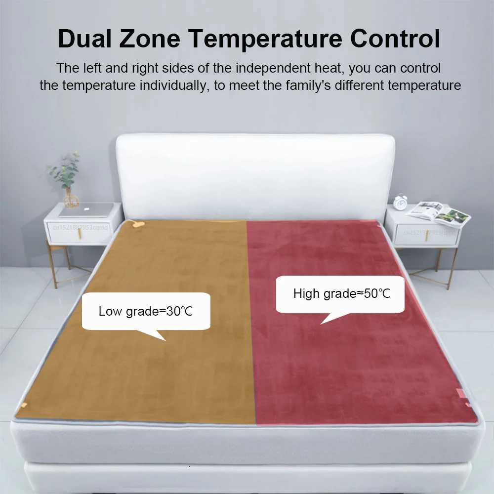 Electric Heating Blanket Automatic Thermostat Double Body Warmer Bed Mattress EU Plug 220V Electric Heated Carpets Mat Pad Y251212