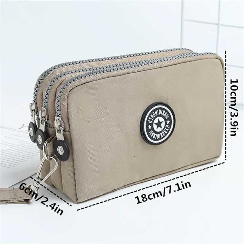 New Wed Denim Wens Three Zipper Coin PurseMakeup BagPhe BagHand-Held Portable Bag Y251213