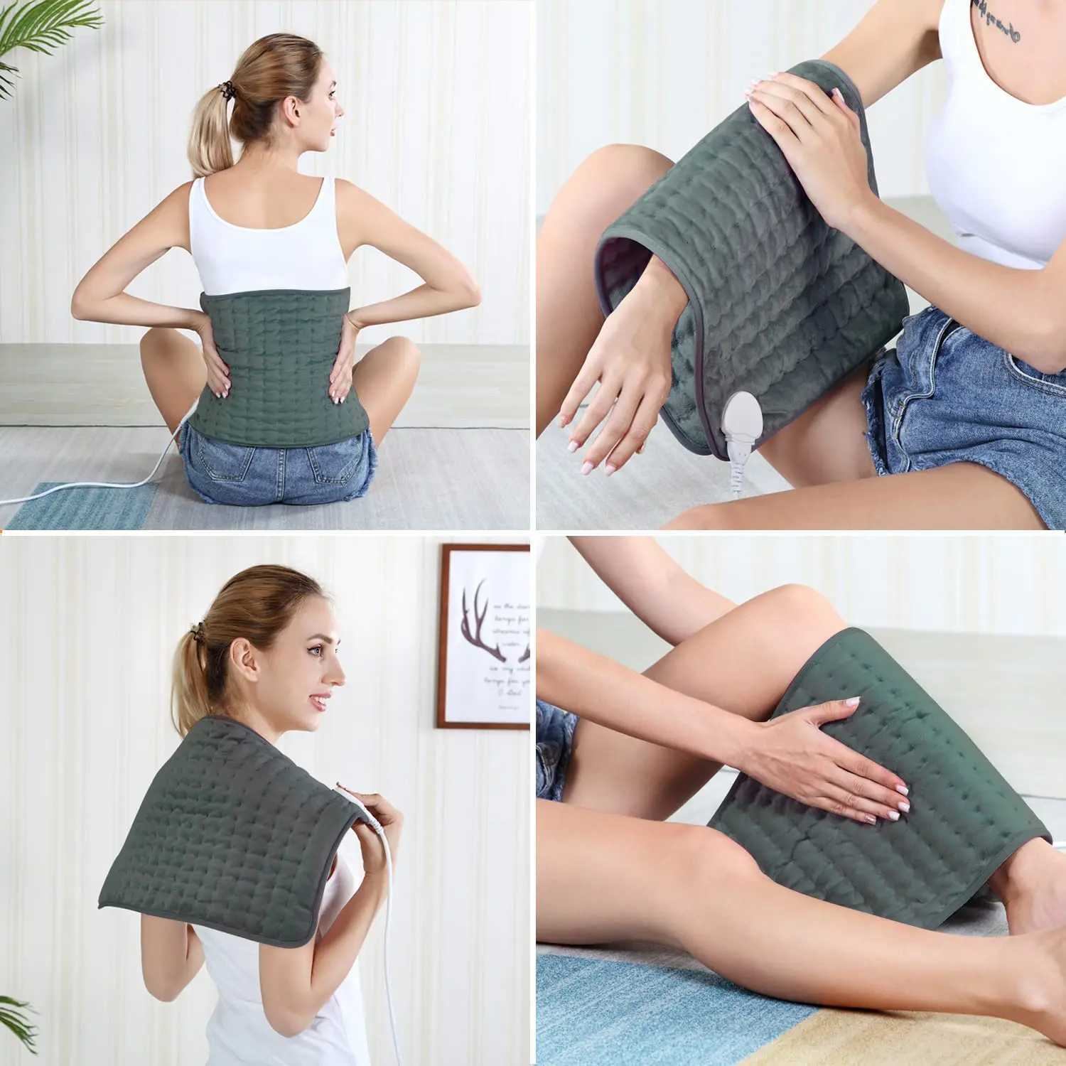 Soft Washable Thermal Electric Heating Pad Blanket For Shoulder Legs Feet Hands Abdomen Winter Warming Heated Mat 6 Levels Gray Y251212