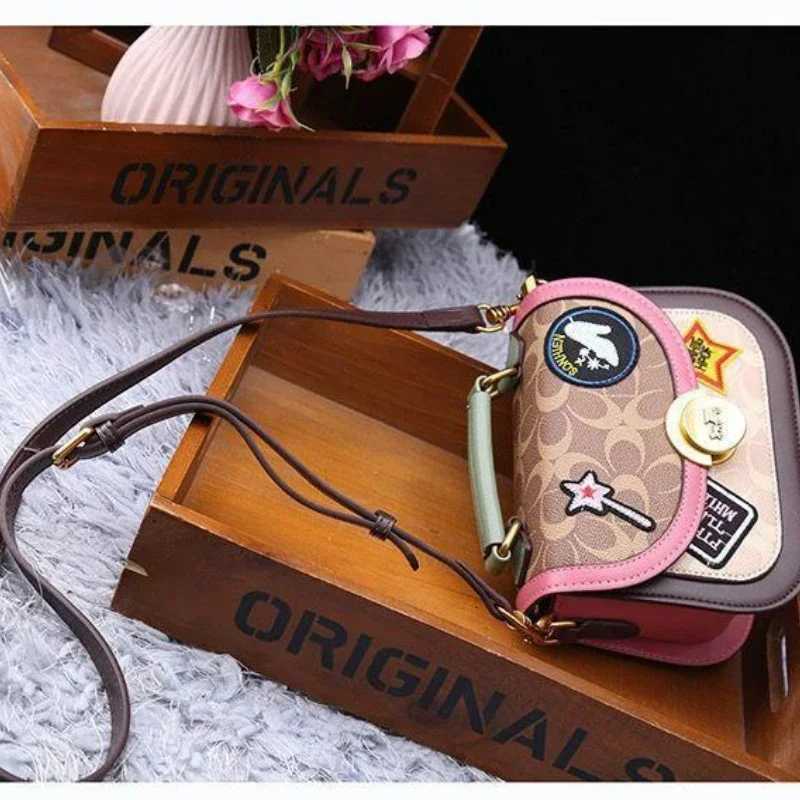 Badge Women 2025 New European and American Fashion Printed Hand Bag Small Square Retro Everything Single Shoulder Crossbody TideT251213