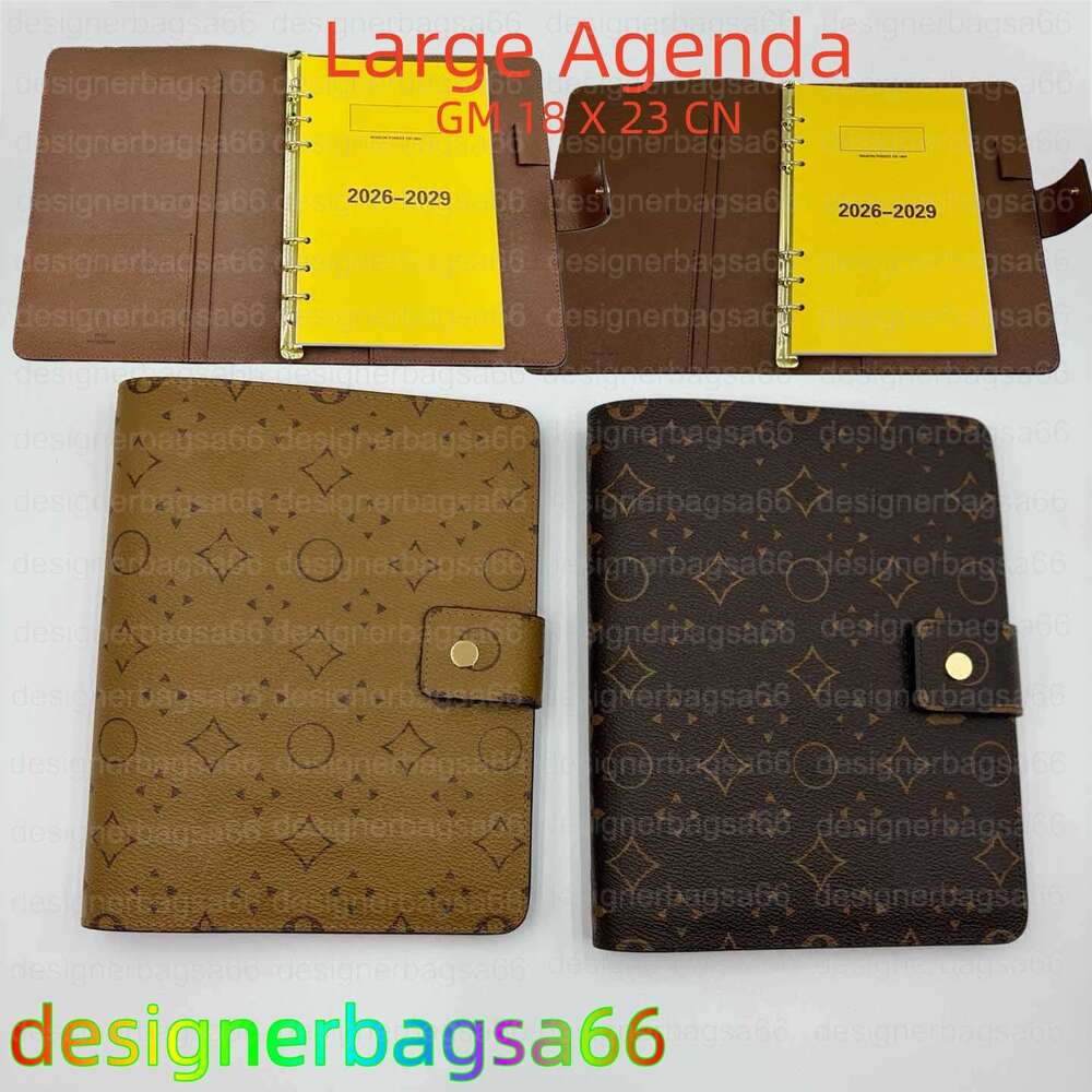 10A Agenda Holder Case Planner With Box Large Small Waterproof Ring Notebook Cover Work Meeting Note Calendar Luxury Designer Wallet PM MM GM 18 X 23 CM men's wallet