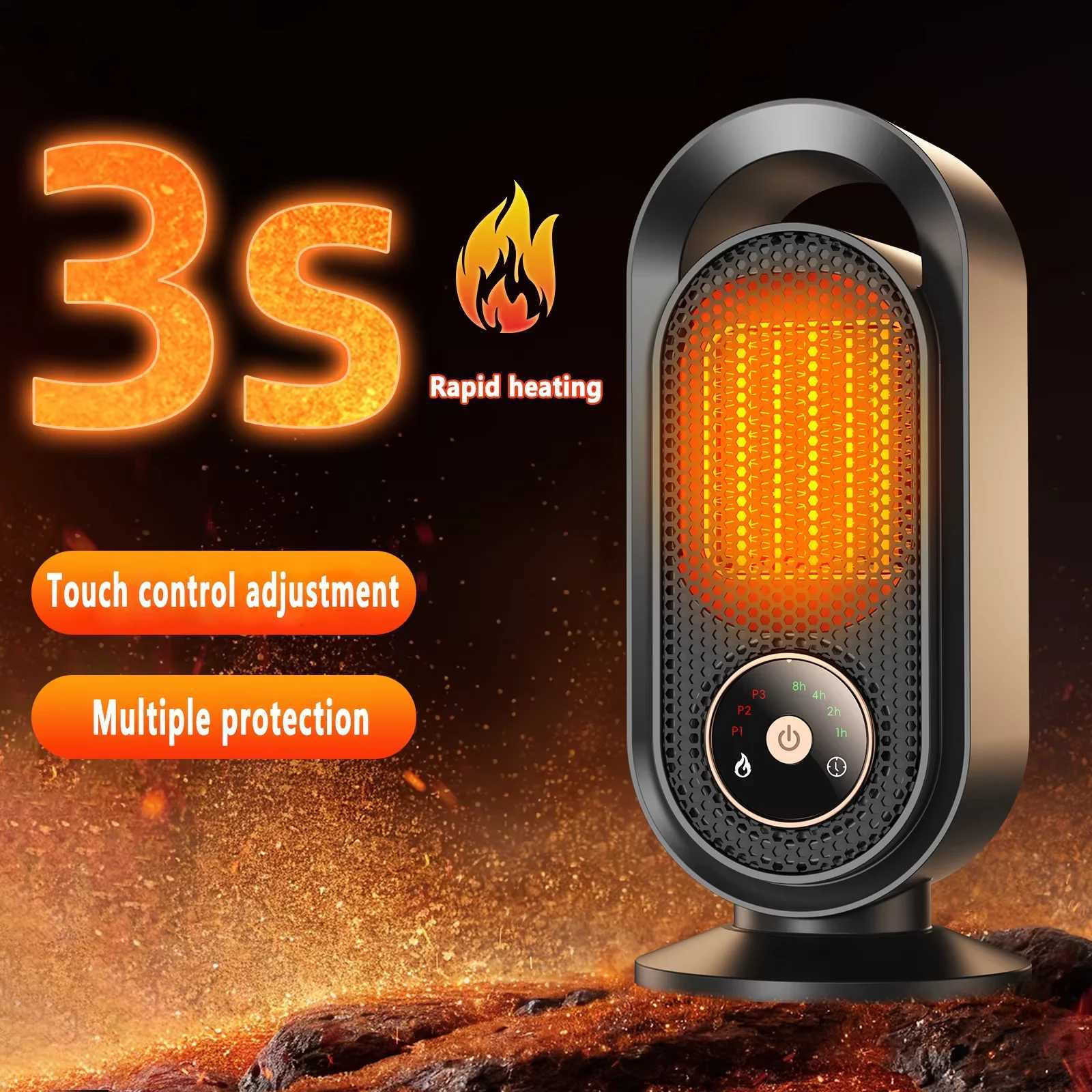 Domestic Heater 1000W Ceramic Heater 3s Fast Heating Overheat Protection Portable Quiet Mini Heater for Home Office Bedroom Use Y251213