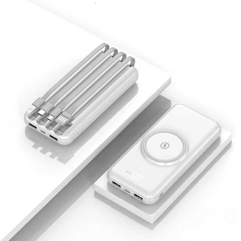 Built-in Line Power Bank 20000mAh Wireless Charging Universal Mobile Power Source for Mobile Phones H251213