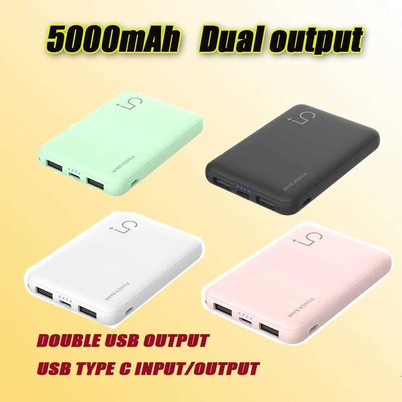 tra Silm External Battery Polymer 5000mAh Power bank Portable Phone Charger Type C Power Bank For iPhone Mi Power bank H251213