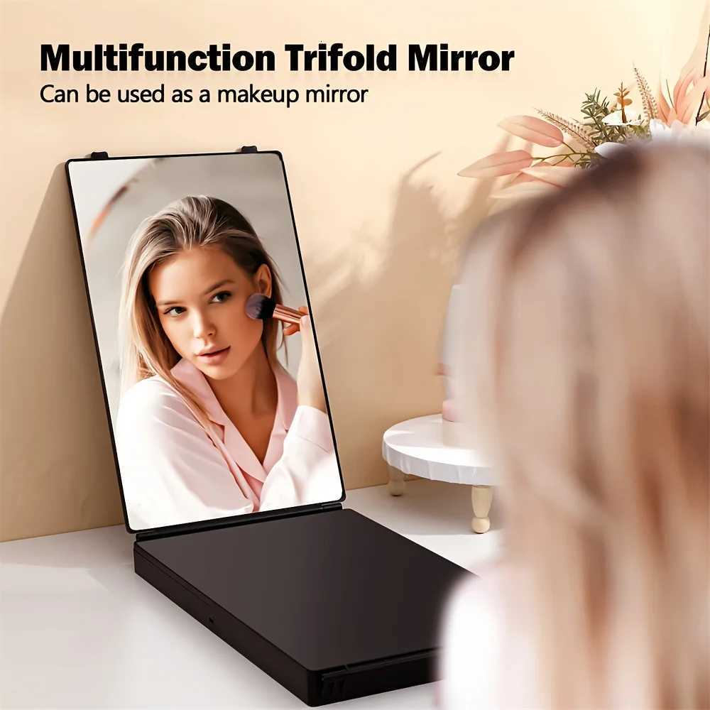 360-Degree Viewing Angle Hair Cutting Mirror 3-Way Self Haircut Mirror with Clear Anti-Fog HD Glass USB RechargeableT251213