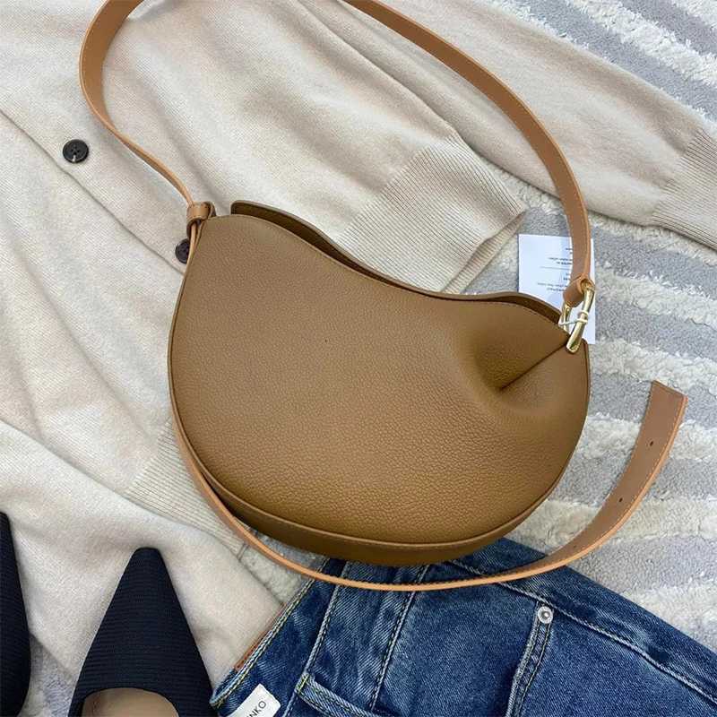 2025 New pea-shaped handbag soft leather single-shoulder pea bag simple pleated single-shoulder crossbody bagT251213