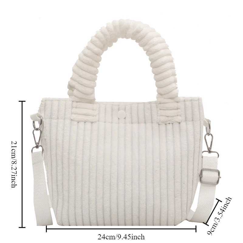 Womens handbag winter corduroy handbag small foreign texture one shoulder crossbody handbag simple bucket bagT251213