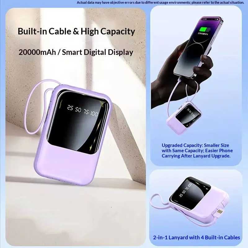 Mini wired smart digital display 20000mAh high-capacity power bank for convenient mobile charging power banks H251213