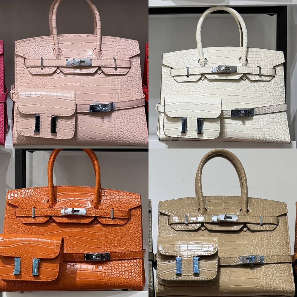 8A Quality tote bag Alligator Designer birkrss evening leather luxury handbags the purses woman hand hands s for women high 25/30cm