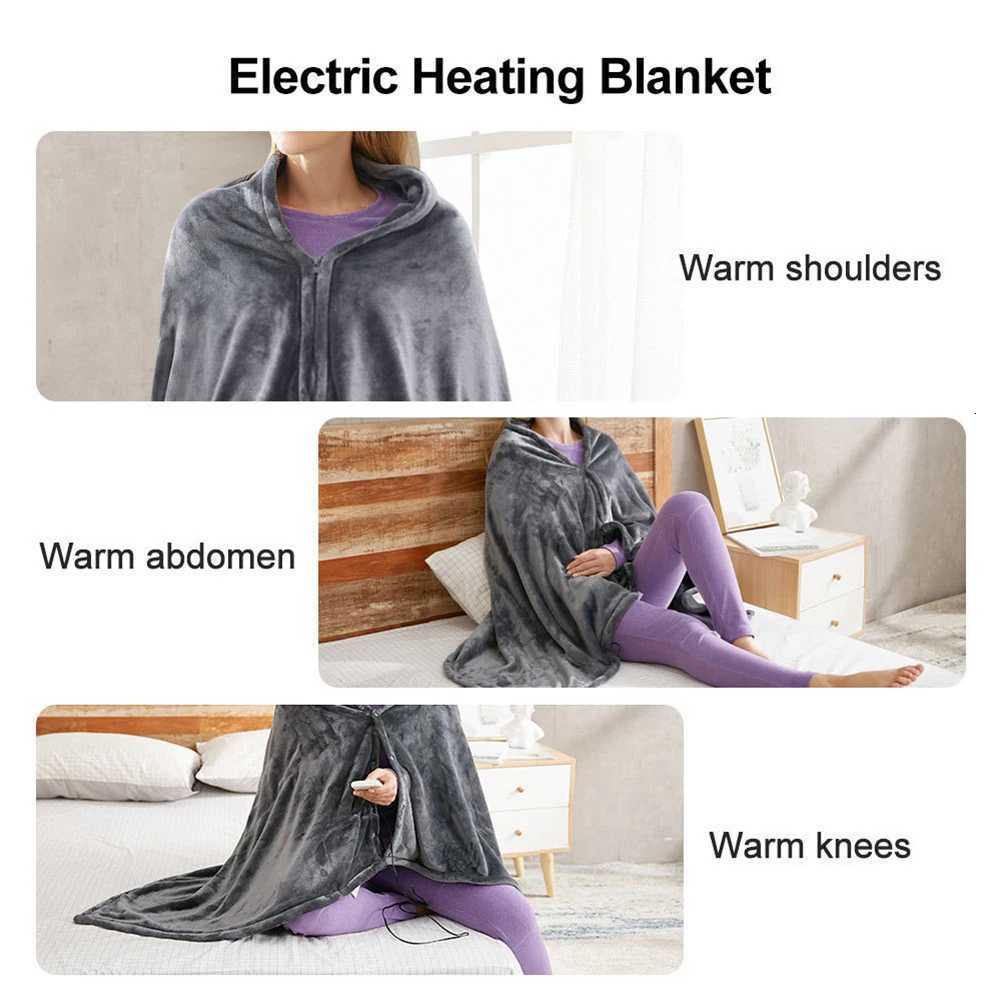 Office Wearable USB Electric Heated Blanket Washable Body Warmer Blanket Home 5v 3 Heated Level Throw Blanket 9 Heated Areas Y251212