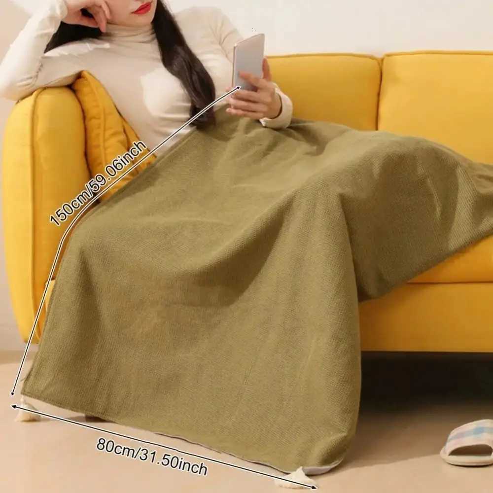 Soft Zippered Electric Blanket with Hat 3 Heat Levels Washable USB Heated Shawl Quickly Heating Foldable Body Warmer Wrap Y251212