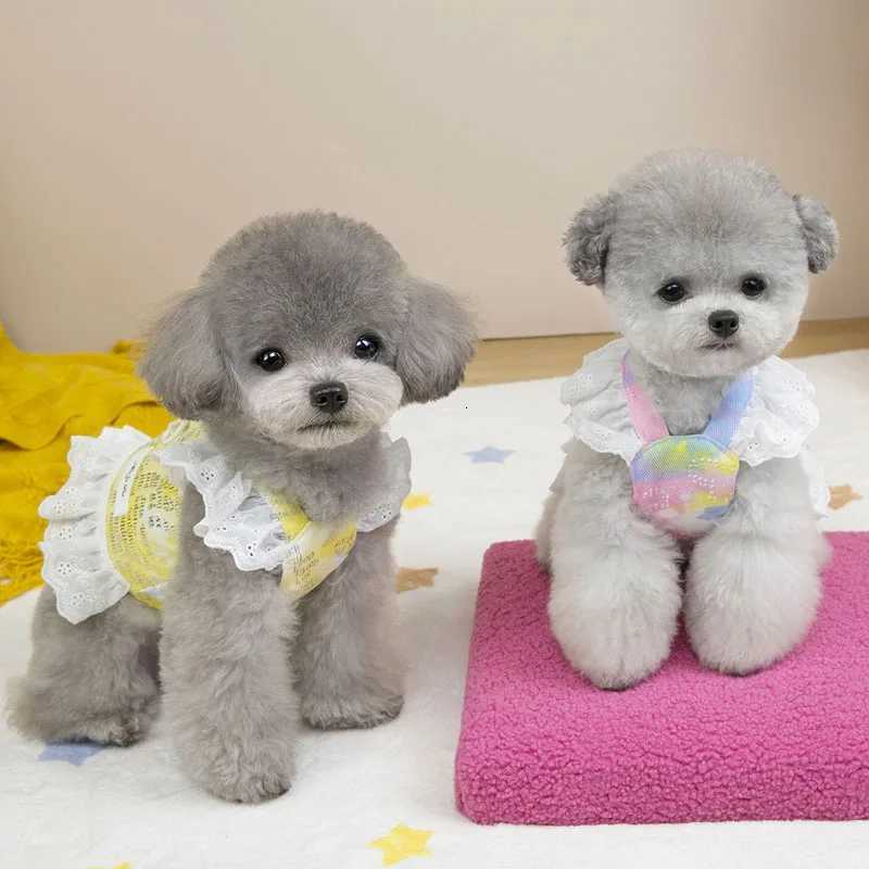 Mesh Girls Vest Harnesses Pink Yellow Dog Accessories Lace Dress Chest Strap Vests For Small Dogs Chiwawa No Pull Puppy Harness M251213