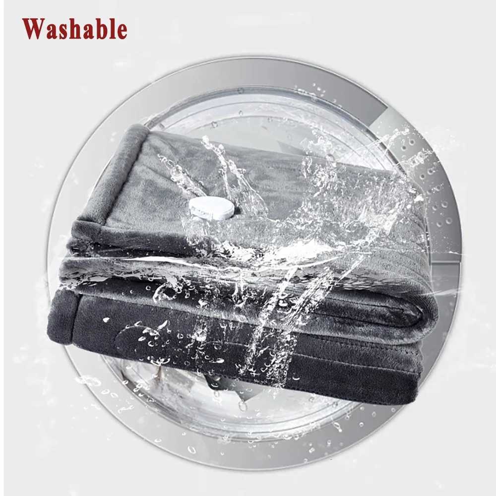 Washable Carbon Fiber Electric Blanket Far-infrared Heating Warmer Soft Flannel Blanket 8 Heating Levels 12 Hours Timed auto-Off Y251212