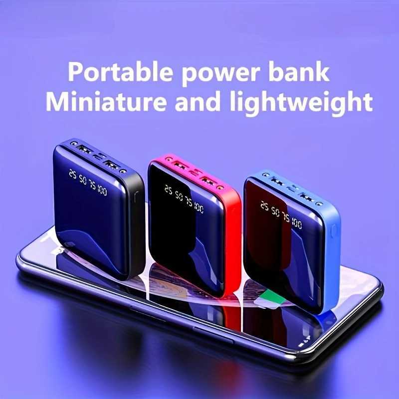 30000mAh Mini Power Bank Fast Charging Large Capacity Portable Power Bank 4 in 1 Cable for iPhone 2025 New H251213