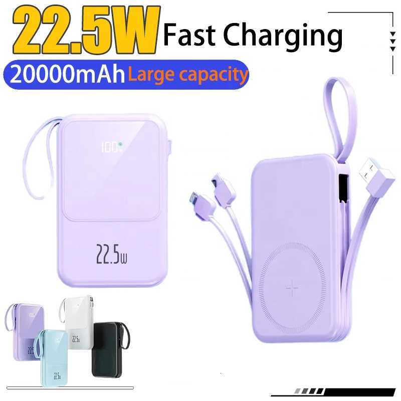 225W Magnetic Power Bank 200000mAh Wireless Fast Charging Portable Charger External Spare Battery for Iphone Powerbank H251213