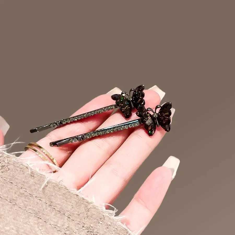 2Pcs/set Super Fairy Rhinestone Butterfly Hairpins Cute and Sweet Womens Bangs Side Clip Korean Style Hair Clip Headdress Y251213