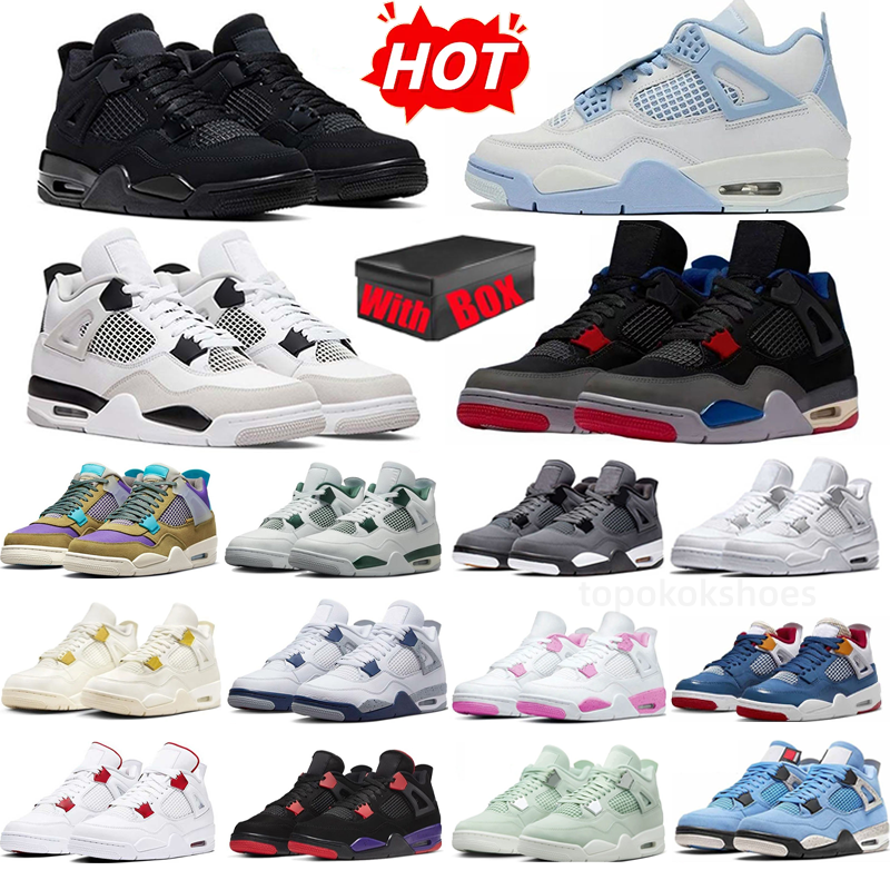 With Box Designe 4 Basketball shoes Men Women 4s Sneakes Black Cat 2025 Forget Me Not Laser White Thunde Military Black Cool Gey Toro Bravo White Cement Spots Mens