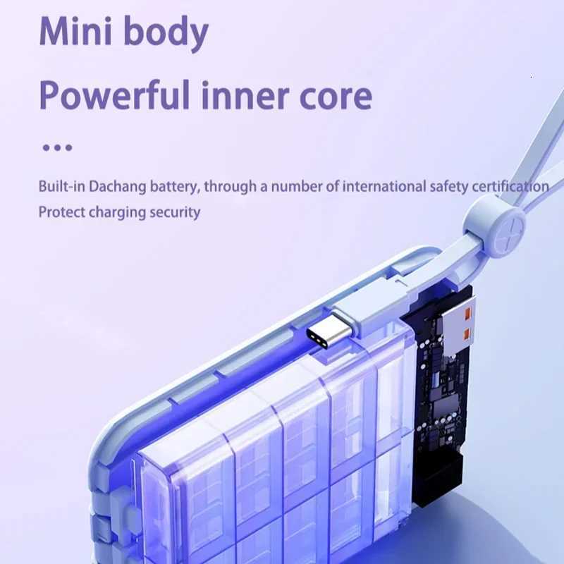 20000mAh Power Bank Fast Charging Large Capacity Power Bank Portable With Built-in 4 Cables Battery For IPhone H251213