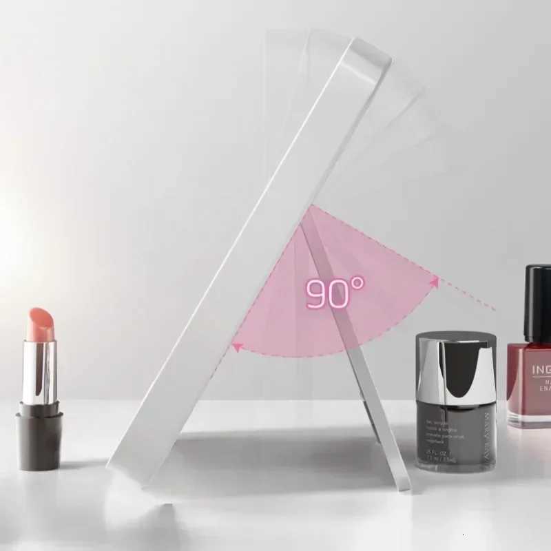 LED Touch Screen Makeup Mirror Folding Lighted Vanity Mirror 90 adjustableCosmetic Mirror Travel for Women GirlsT251213