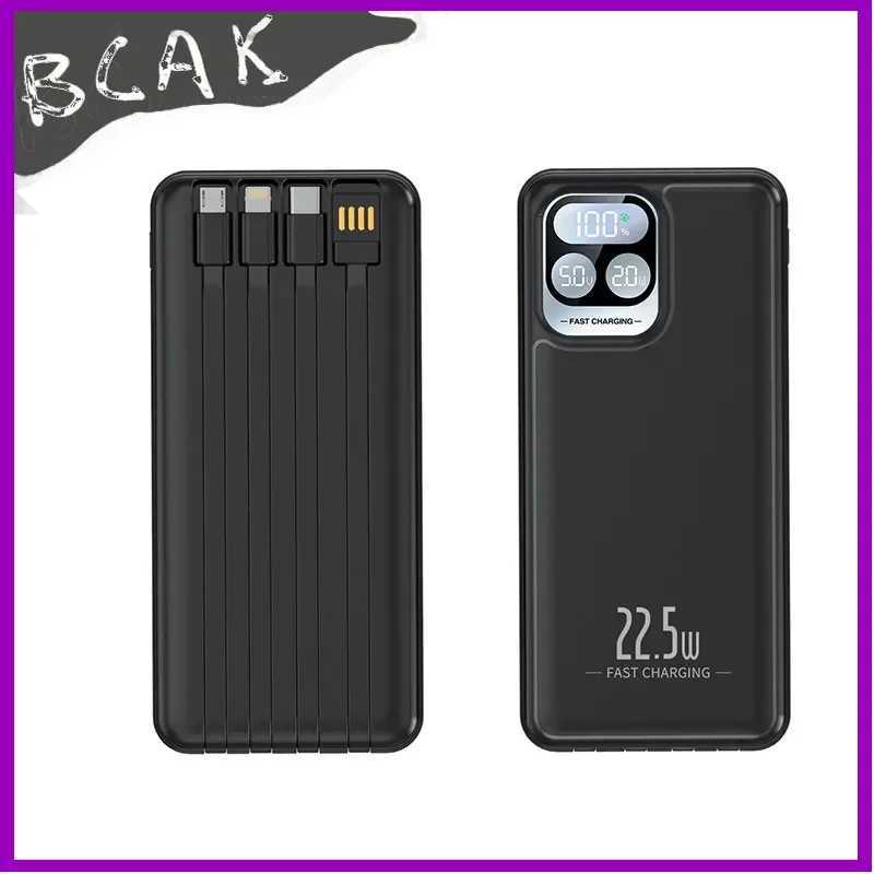 New Style Power Bank 20000mAh Self-contai Cable Fast Charging Mini tra-thin BCAK Mobile New Style Power ply H251213