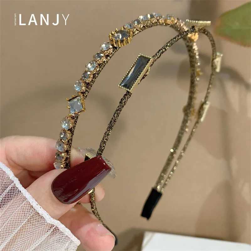 Heavy Industry wens hair accories er Flash Water Diamond Double layer band Hair Hoop bands Hair Clip Crystal for w Y251213
