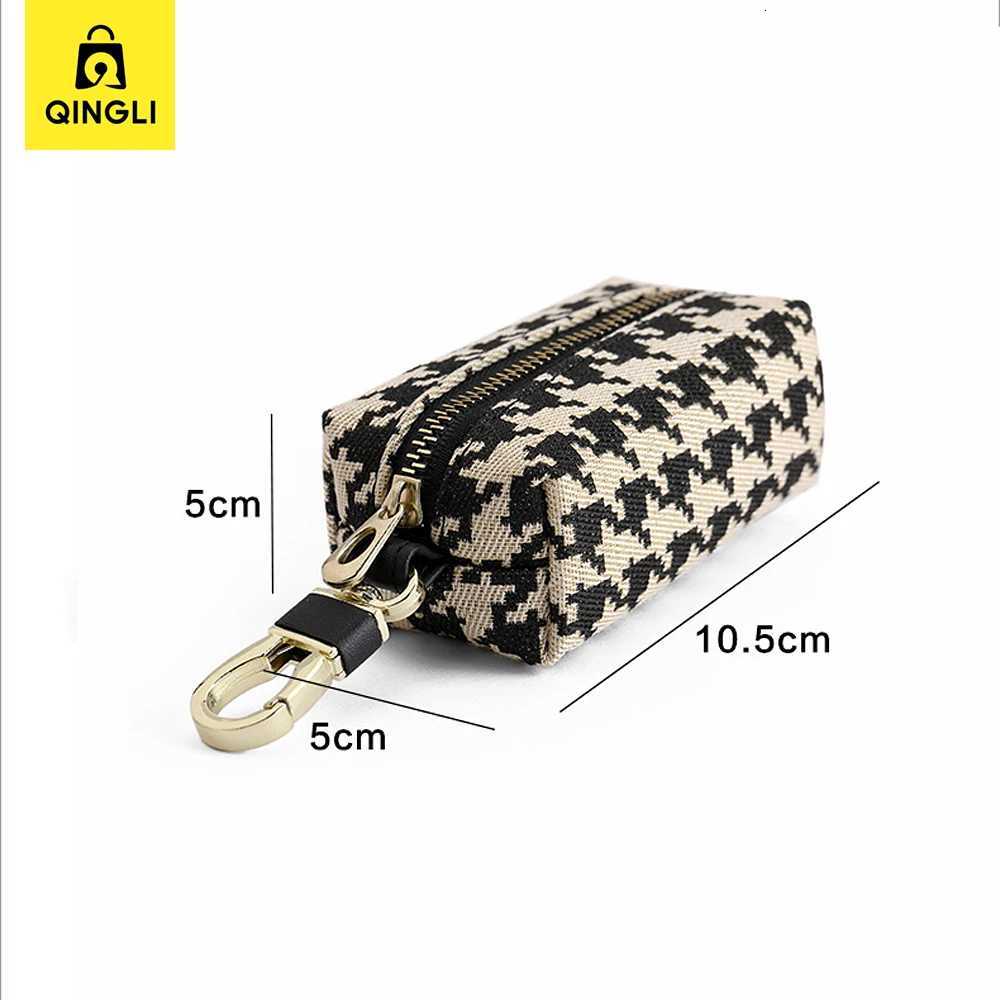 New Fi Houndstooth Key Bag for Wen Mtifunctial Card Bag Coin Purse Lipstick Earphe Car Key Storage Bag Key Wallet Y251213