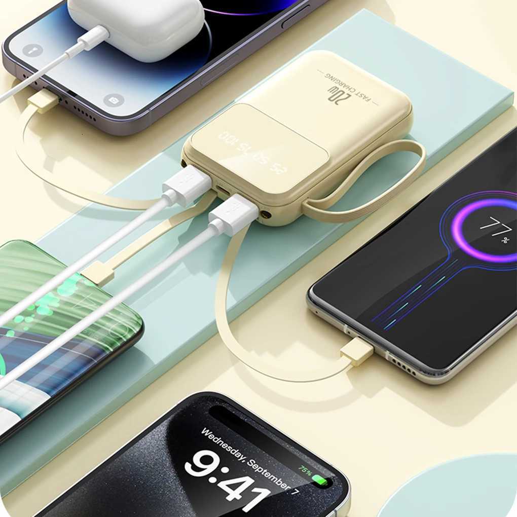 5000mAh Llarge Capacity Portable Power Bank New Built In Power Bank er Fast Charging Power Bank Hot With Small And Portable H251213