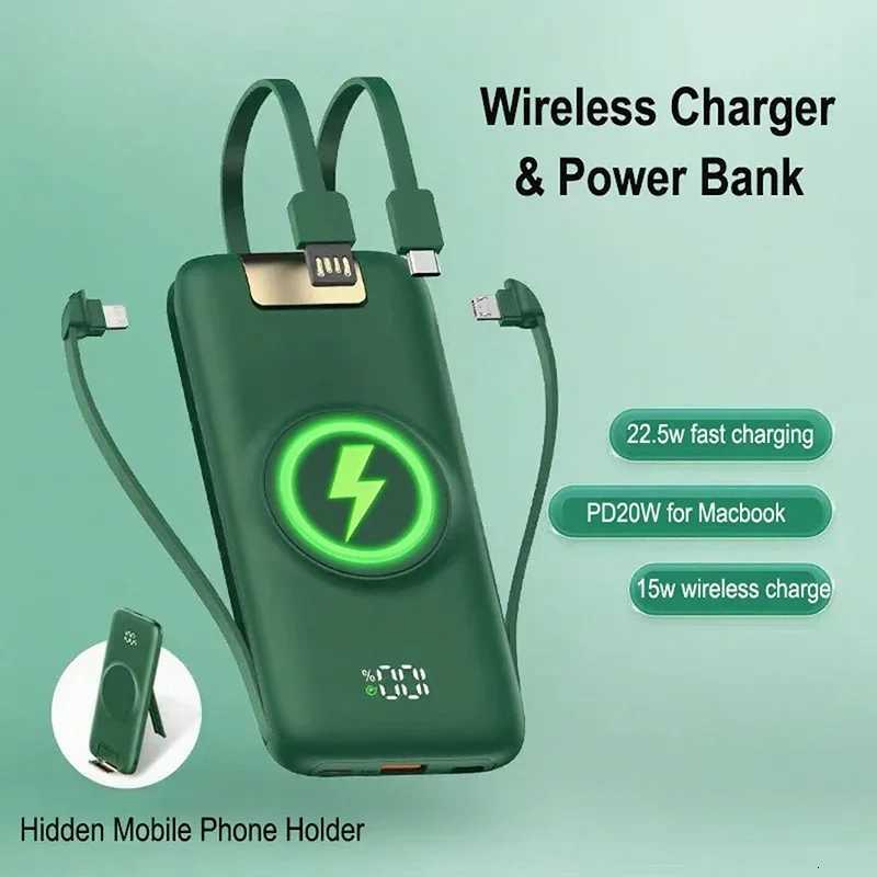 15W Fast Wireless Charger Power Bank 20000mAh 225W QC PD 30 Fast Charging Powerbank for iPhone 16 P50 Poverbank H251213