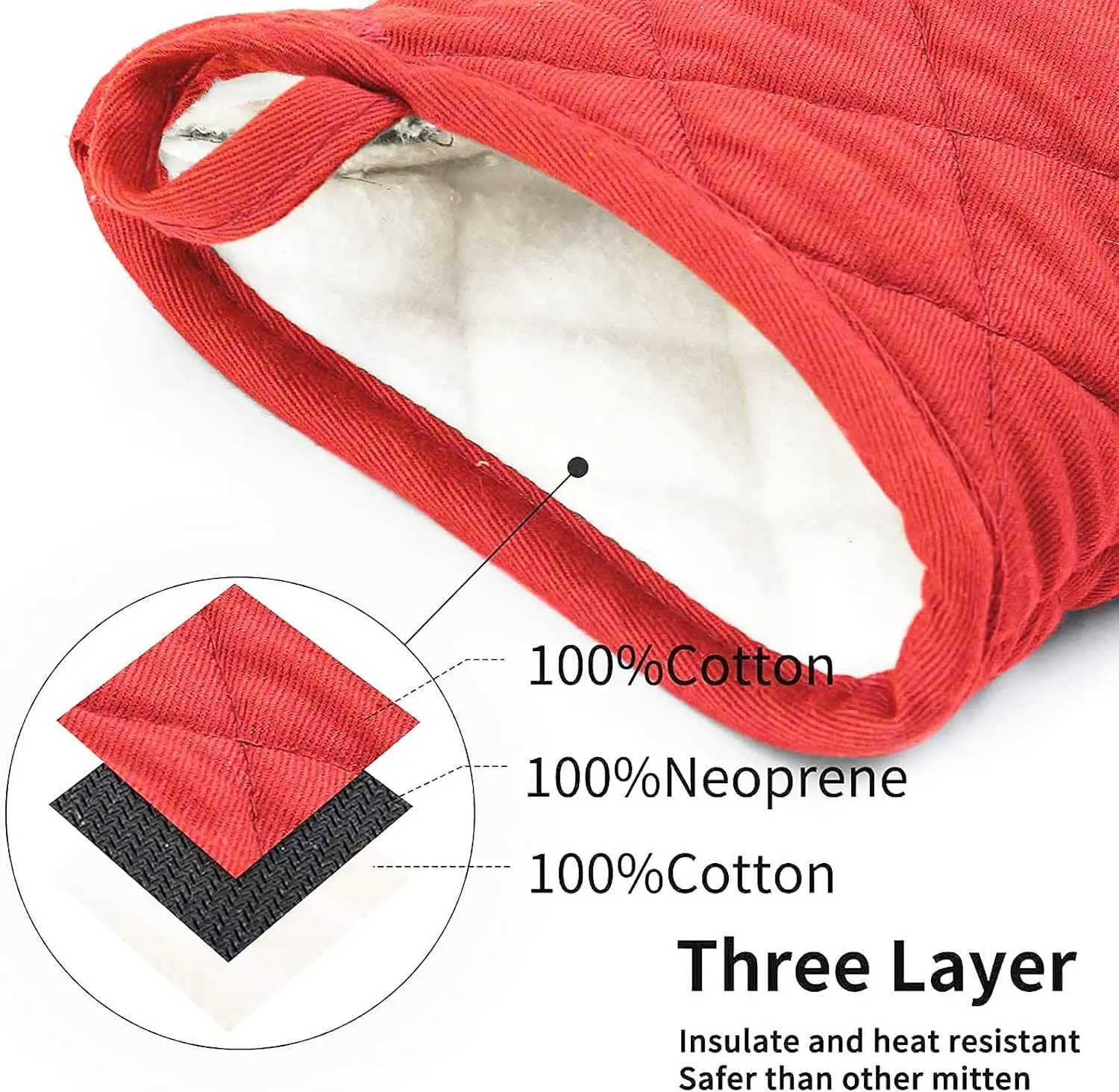 Kitchen Oven Mitts High Heat Resistant Short Oven Gloves Anti-scald Non-Slip Grip Surfaces Hanging BQ Baking Cooking Anti Scald H251212