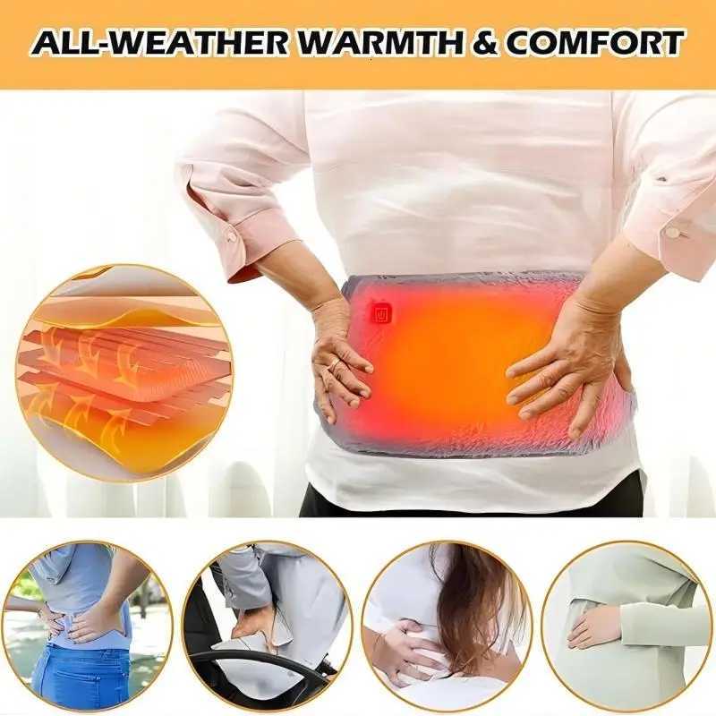 Electric Heating BeltCold-Proof Uterus WarmingAbdomen Waist Warmerwith Hand Warmer PocketUSB Powered3 Levels Adjustable Y251212