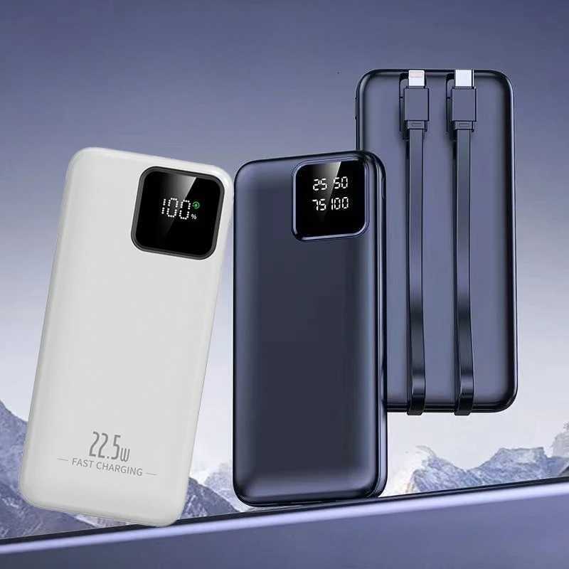 New 225W 30000mAh Self-built tra-fast Charging Mobile Power ply Digital Display Built-in 2 Cable External Battery H251213