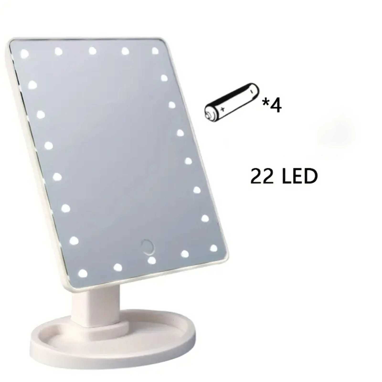 1 polished battery powered LED makeup mirror Low sensitivity luminous makeup mirror with 180 rotation and touch screen T251213