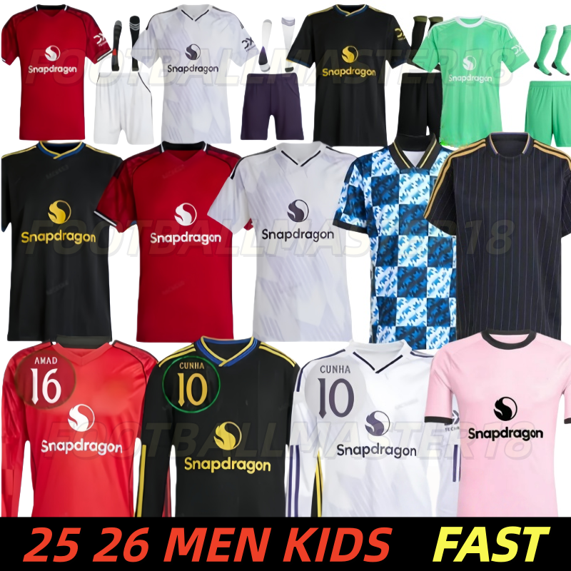 25 26 27 MANchest CUNHA United Soccer Jerseys GARNACHO HOJLUND MARTINEZ YORO football shirt B. FERNANDES Football Shirts men kids kits MAINOO ZIRKZEE AMAD