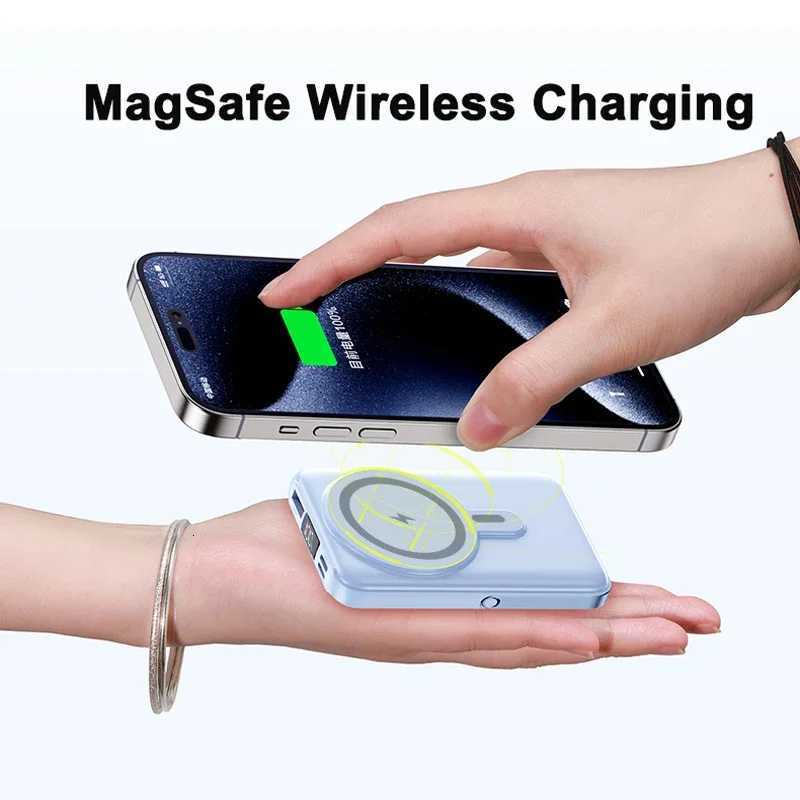 New 20000mAh Magnetic Wireless Power Bank with Phone Holder Portable Charger Fast Charging Battery for IPhone PowerBank H251213