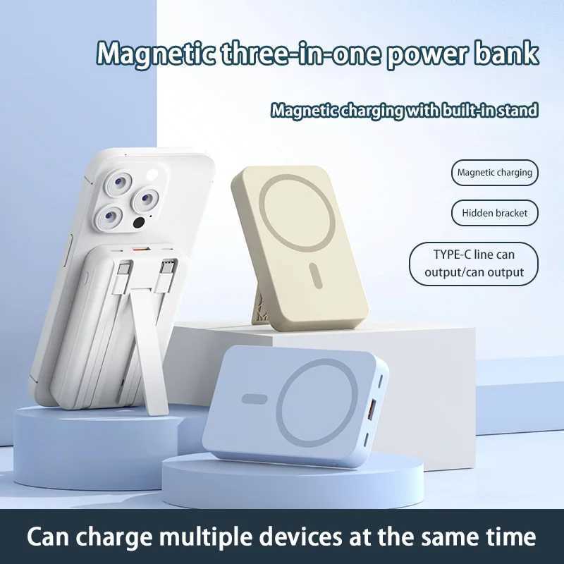 100000mAh Magnetic Suction Wireless Power Bank Fast Charging Portable Thin External Battery for For iPhone H251213