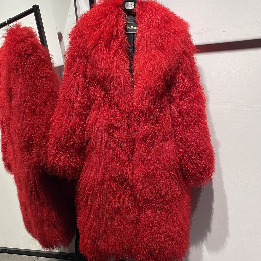 135140cm Floor Length Real Mongolia Sheep Fur Coat Women Winter Fluffy Warm Fur Coat for Party Ladies Overcoat 251014