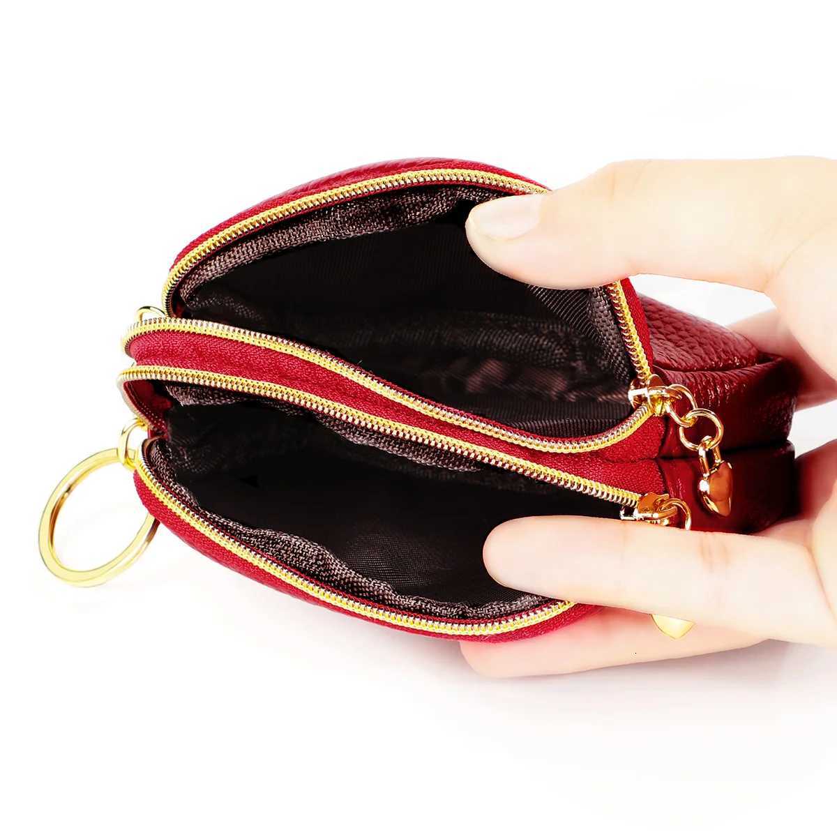 Senorita Fi Genuine Leather Wen Coin Purse Double Zipper Small Purse Wallet Y251213