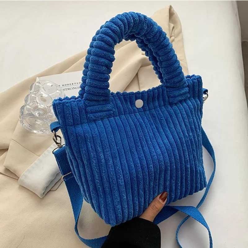 Womens handbag winter corduroy handbag small foreign texture one shoulder crossbody handbag simple bucket bagT251213